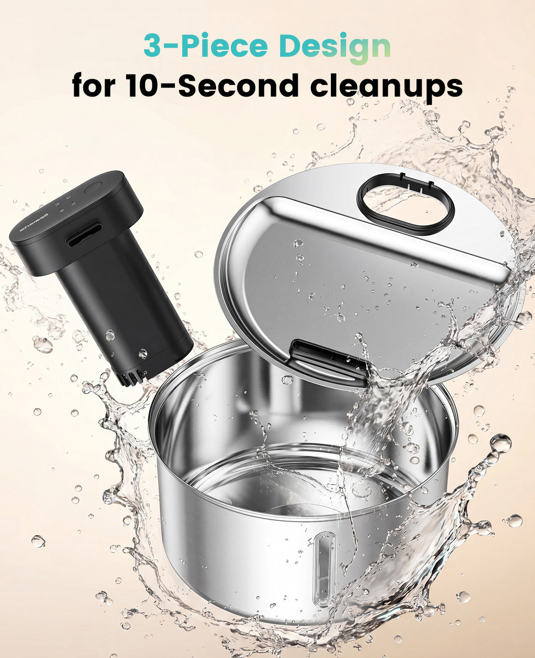 oneisall Cat Water Fountain Wireless: Stainless Steel 3.2L/108oz Cordless Pet Water Fountain, Ultra Quiet SilentFlow™ Pump, Battery Operated Automatic Water Dispenser for Cats Indoor, Motion Sensor