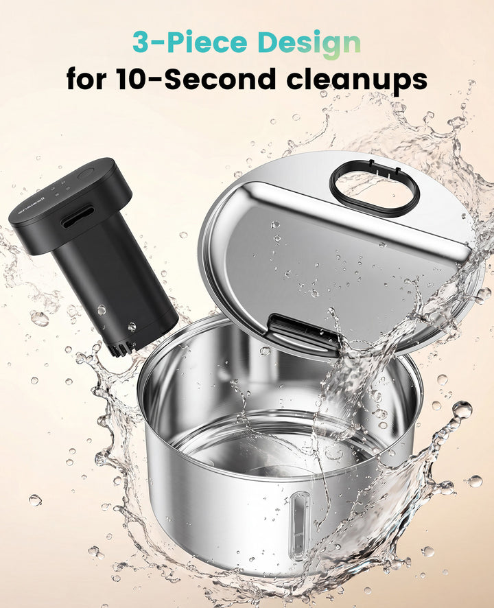 oneisall Cat Water Fountain Wireless: Stainless Steel 3.2L/108oz Cordless Pet Water Fountain, Ultra Quiet SilentFlow™ Pump, Battery Operated Automatic Water Dispenser for Cats Indoor, Motion Sensor